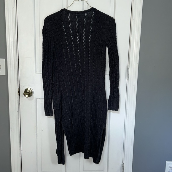 American Eagle Extra Long Knit Cardigan Charcoal - Picture 5 of 5